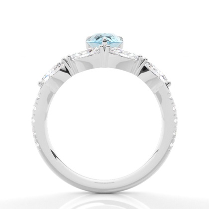 Krappenbesetzter Aquamarin-Verlobungsring