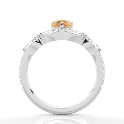 Krappenbesetzter Citrin-Verlobungsring