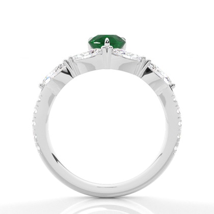 Krappenbesetzter Smaragd-Verlobungsring
