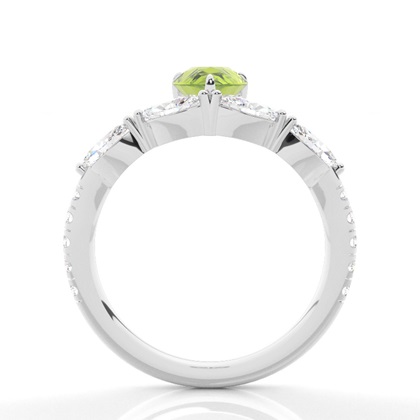 Krappenbesetzter Peridot-Verlobungsring