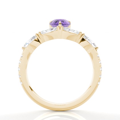 Krappenbesetzter Amethyst-Verlobungsring