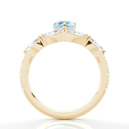 Krappenbesetzter Aquamarin-Verlobungsring