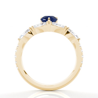 Verlobungsring mit blauem Saphir in Krappenfassung