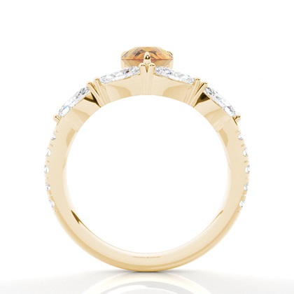 Krappenbesetzter Citrin-Verlobungsring