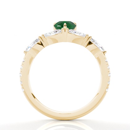 Krappenbesetzter Smaragd-Verlobungsring