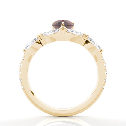 Granat-Verlobungsring in Krappenfassung