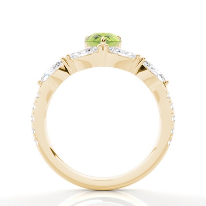 Krappenbesetzter Peridot-Verlobungsring