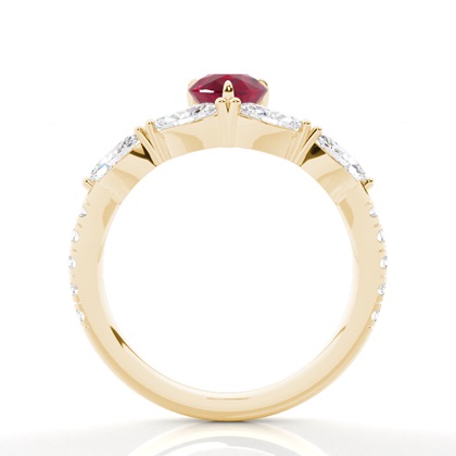 Krappenbesetzter Rubin-Verlobungsring