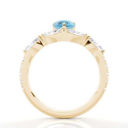 Verlobungsring mit blauem Topas in Krappenfassung