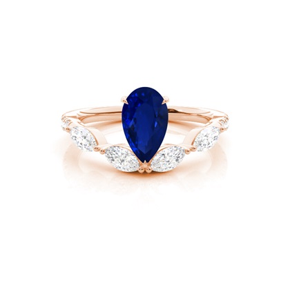 Prong Set Blue Sapphire Engagement Ring