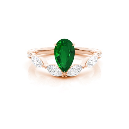 Prong Set Emerald Engagement Ring