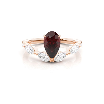 Prong Set Garnet Engagement Ring
