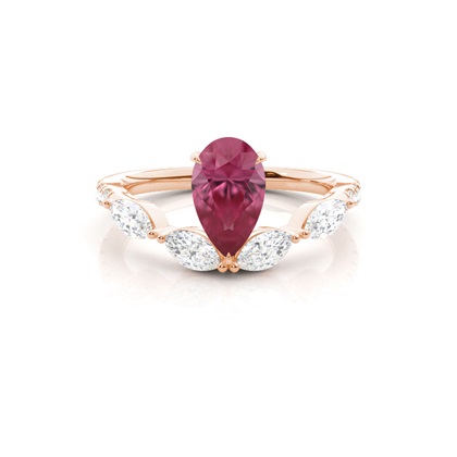Prong Set Pink Tourmaline Engagement Ring