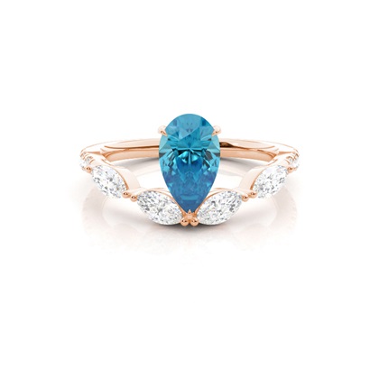 Prong Set Blue Topaz Engagement Ring