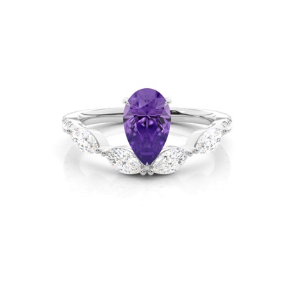 Prong Set Amethyst Engagement Ring