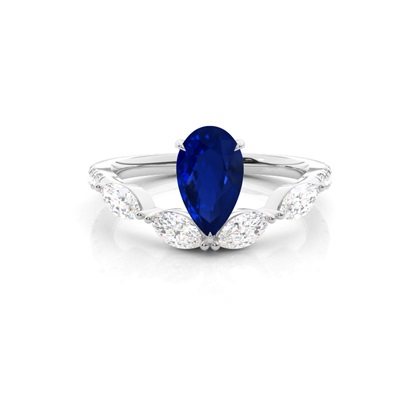 Prong Set Blue Sapphire Engagement Ring