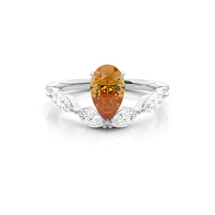 Prong Set Citrine Engagement Ring