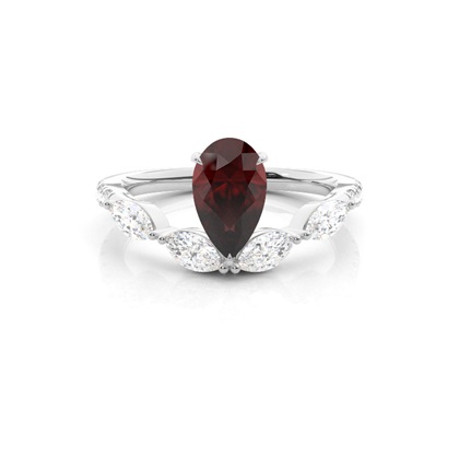 Prong Set Garnet Engagement Ring