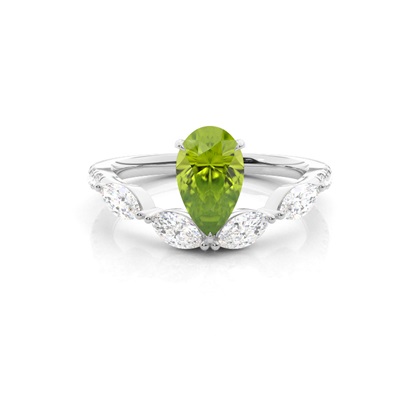 Prong Set Peridot Engagement Ring
