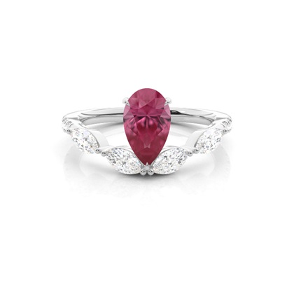 Prong Set Pink Tourmaline Engagement Ring