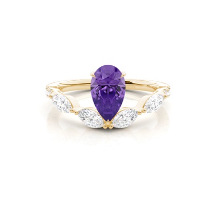 Prong Set Amethyst Engagement Ring