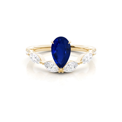 Prong Set Blue Sapphire Engagement Ring