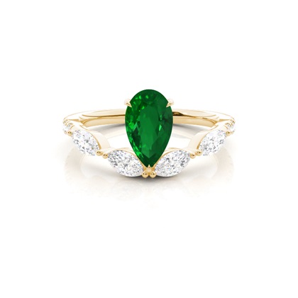 Prong Set Emerald Engagement Ring