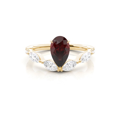 Prong Set Garnet Engagement Ring