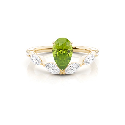 Prong Set Peridot Engagement Ring