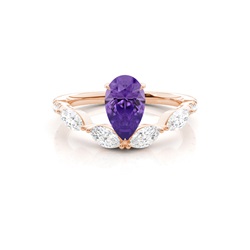 Prong Set Amethyst Engagement Ring