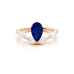 Prong Set Blue Sapphire Engagement Ring