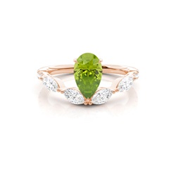 Prong Set Peridot Engagement Ring