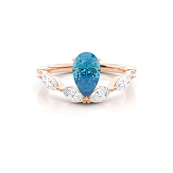 Prong Set Blue Topaz Engagement Ring