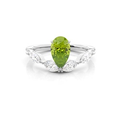 Krappenbesetzter Peridot-Verlobungsring