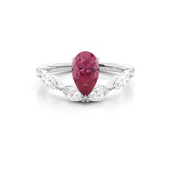 Krappenbesetzter rosa Turmalin-Verlobungsring