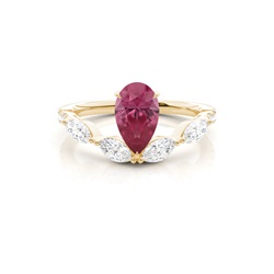 Prong Set Pink Tourmaline Engagement Ring