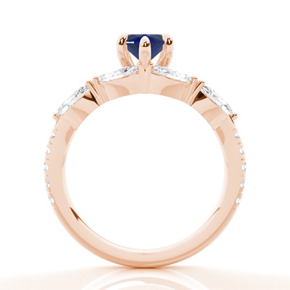 Verlobungsring mit blauem Saphir in Krappenfassung