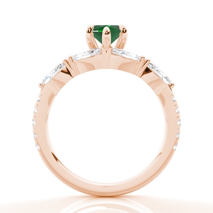 Krappenbesetzter Smaragd-Verlobungsring