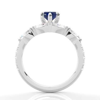 Marquise Schliff Weißgold Saphir Diamantringe