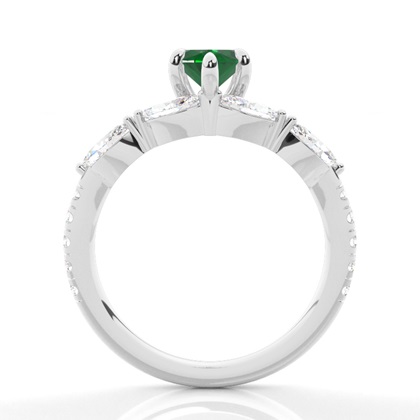 Krappenbesetzter Smaragd-Verlobungsring