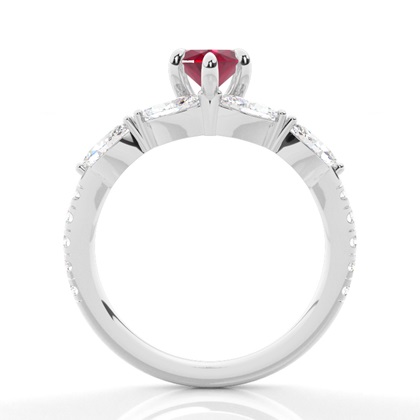 Krappenbesetzter Rubin-Verlobungsring