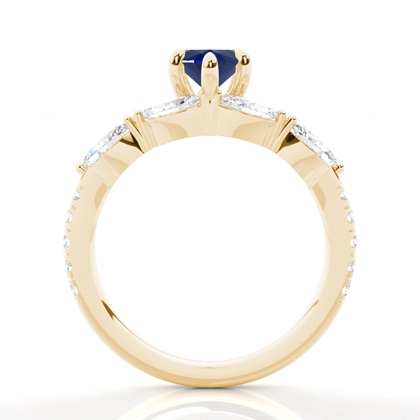 Verlobungsring mit blauem Saphir in Krappenfassung