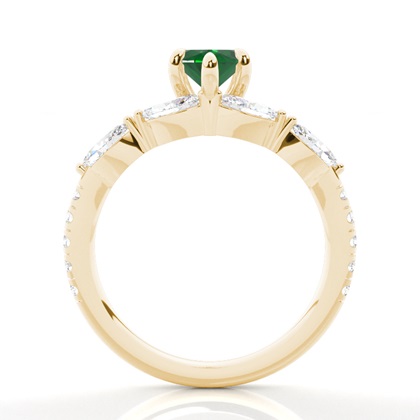 Krappenbesetzter Smaragd-Verlobungsring