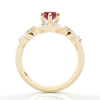 Krappenbesetzter Rubin-Verlobungsring