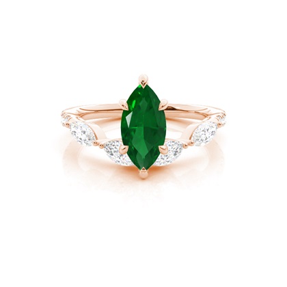 Prong Set Emerald Engagement Ring