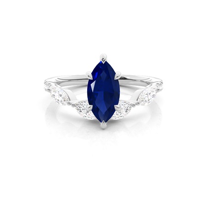 Prong Set Blue Sapphire Engagement Ring