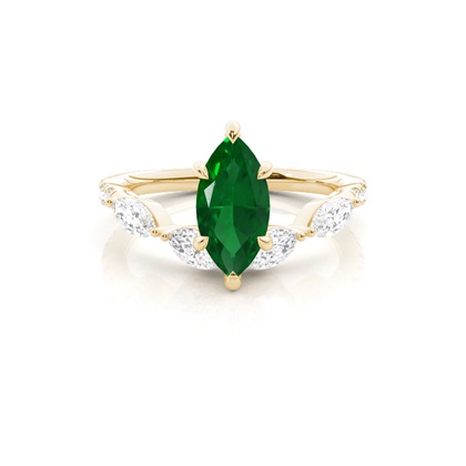 Prong Set Emerald Engagement Ring