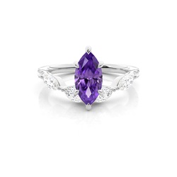Prong Set Amethyst Engagement Ring