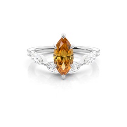Anello di fidanzamento con citrino incastonato