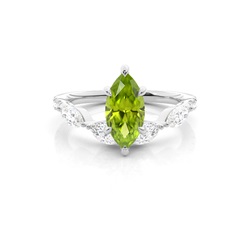 Prong Set Peridot Engagement Ring